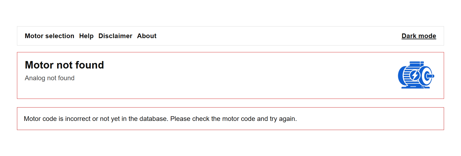 Result unsuccess form