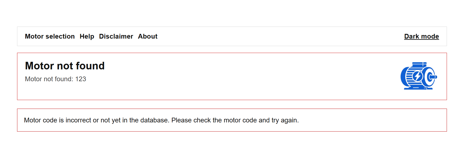 Result unsuccess form